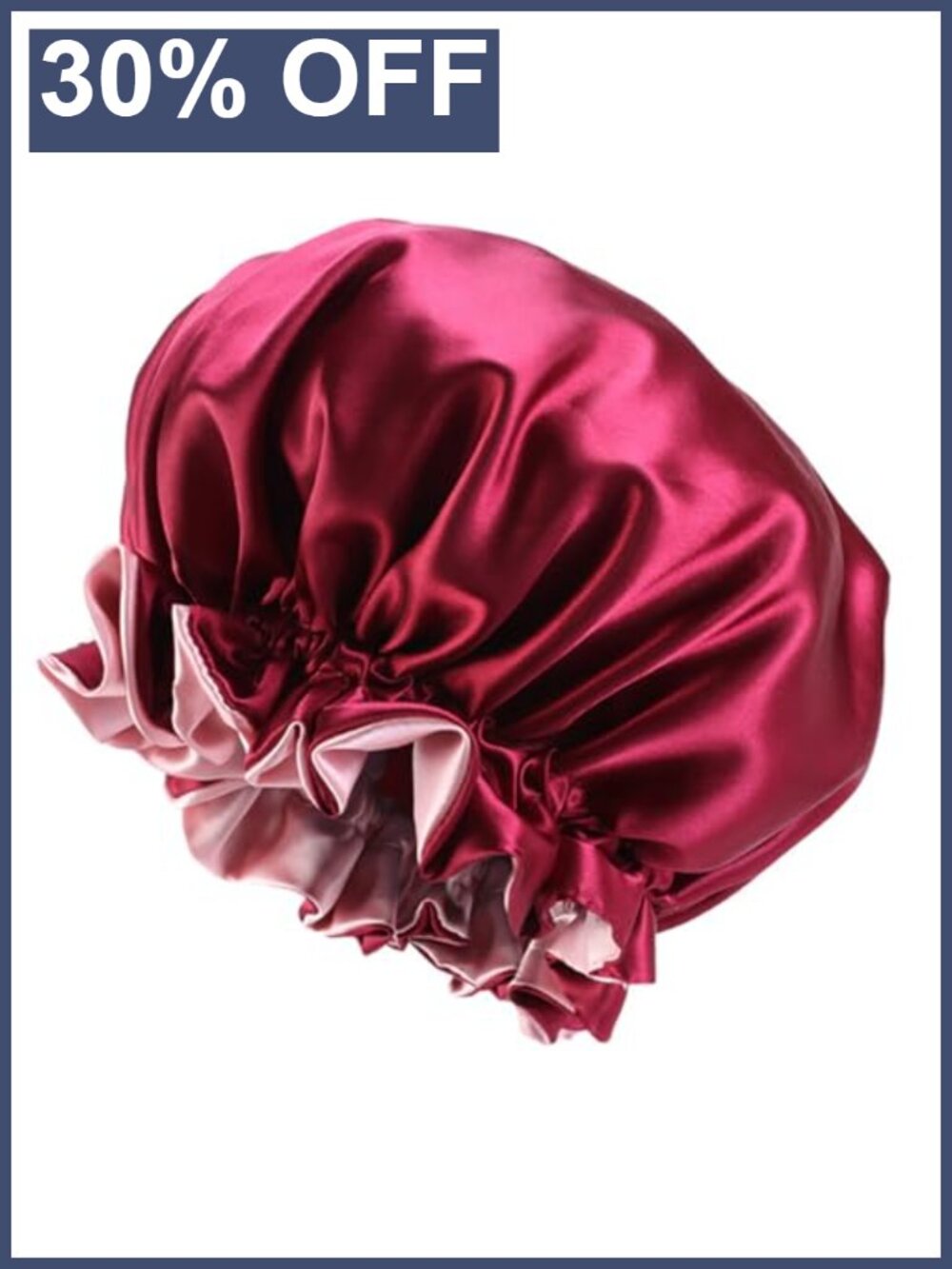 Double Layer Satin Bonnet Wide Elastic Sleep Cap for Curly Hair